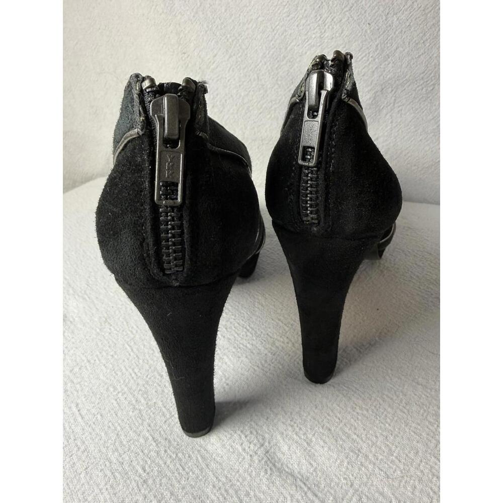 J.Crew Suede Tilly Goblincore Two-Tone Peeptoe Platform Heel Apprx 4.5 Inch Heel - Picture 4 of 9